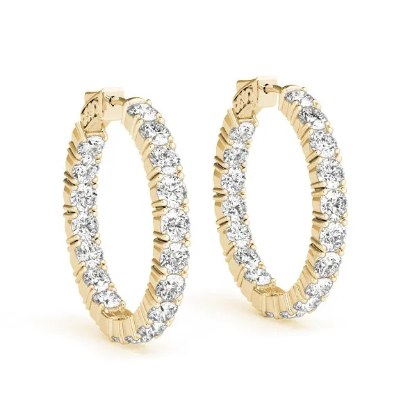 Orielle Lab Grown Diamond Inside Out Hoop Earrings 30MM