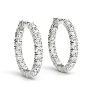 Orielle Lab Grown Diamond Inside Out Hoop Earrings 30MM
