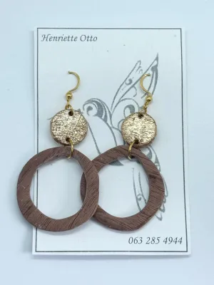 Otto Jewellery Gold & Brown Earrings