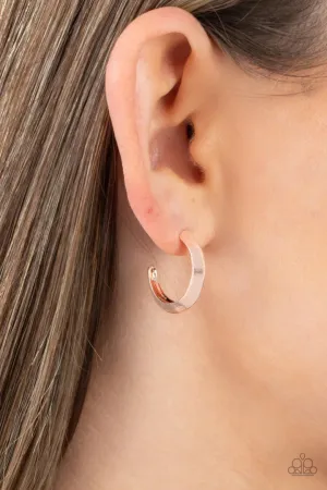 Paparazzi Bevel Up - Rose Gold Hoop Earring