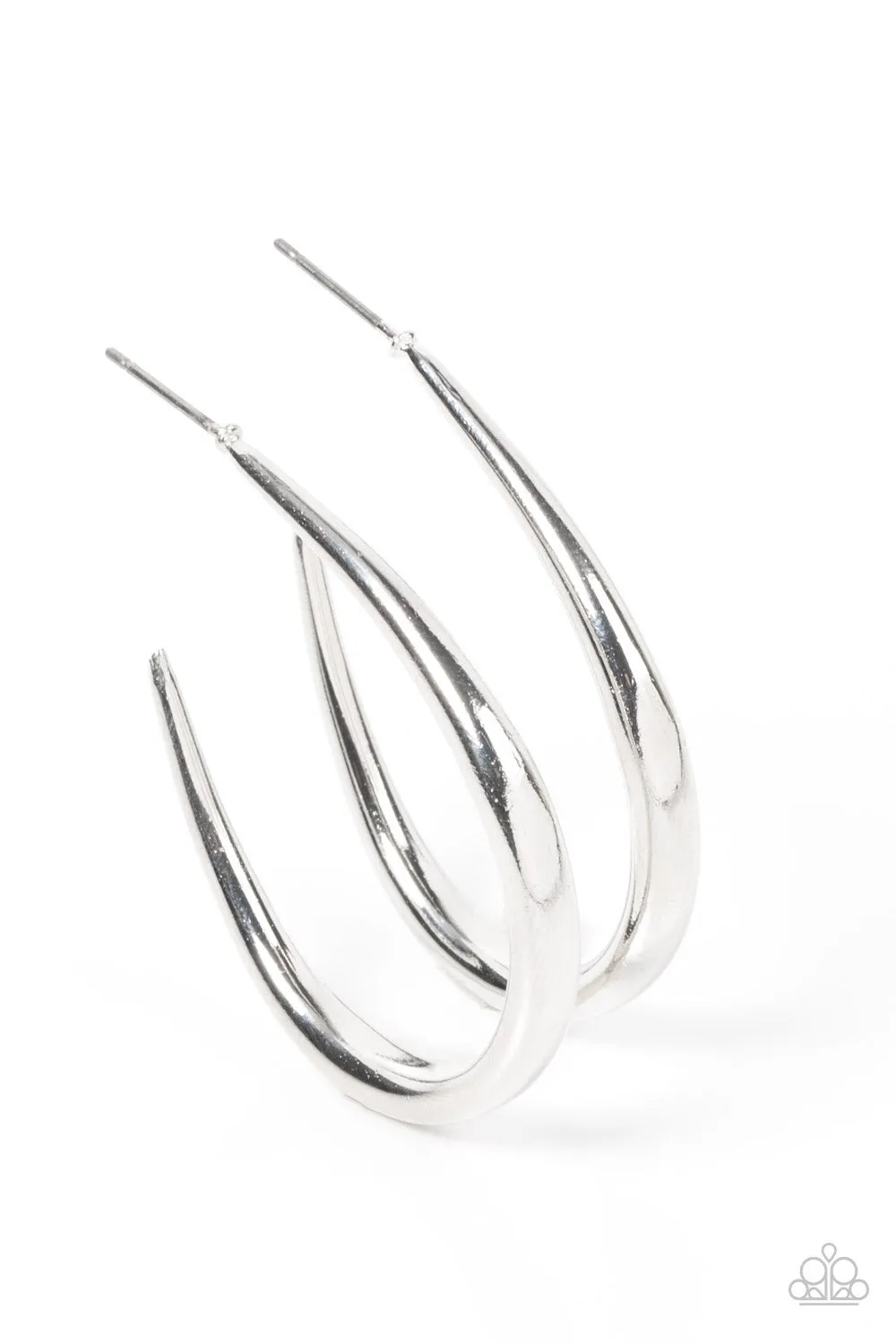 Paparazzi CURVE Your Appetite - Silver Earrings