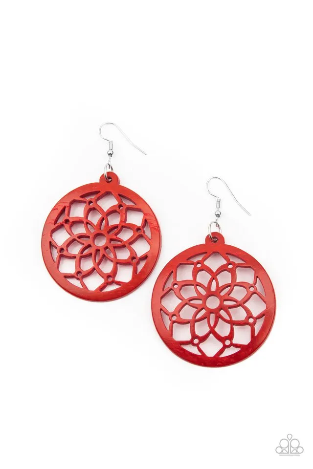 Paparazzi Earring ~ Mandala Meadow - Red
