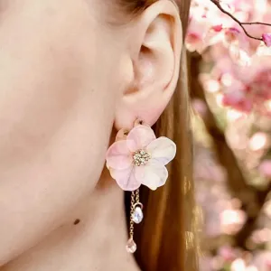 Pastel Floral Crystals Dangle Earrings