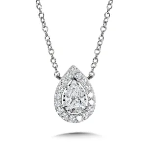 Pear-Cut, Diamond Star, Heavenly Halo Pendant (1/4 ctw)