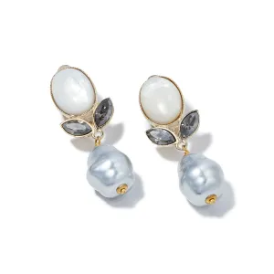 Perlustra Drop Earrings in Grey