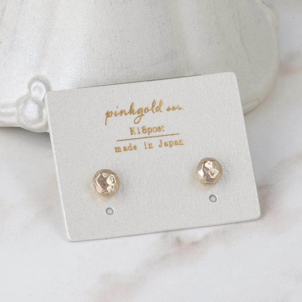 Pink Gold Tone Dimpled Dome Studs