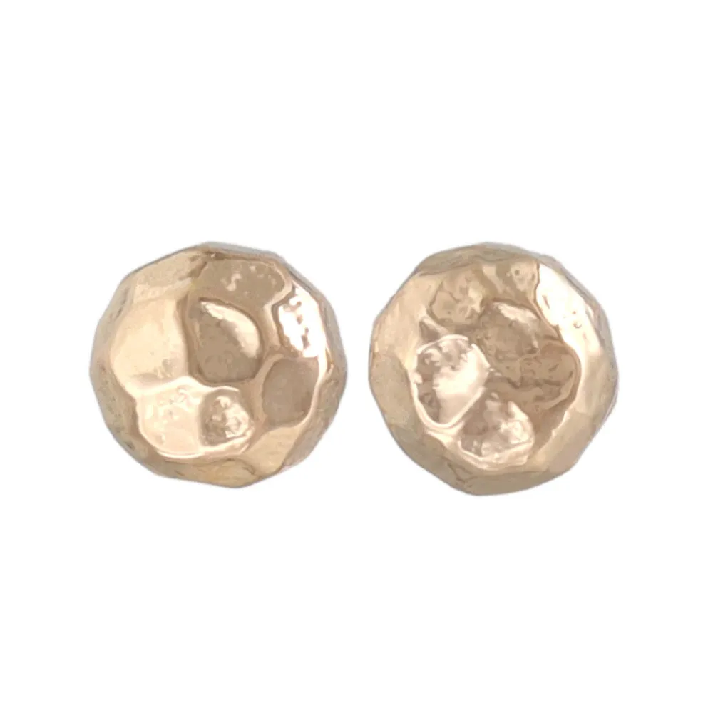 Pink Gold Tone Dimpled Dome Studs