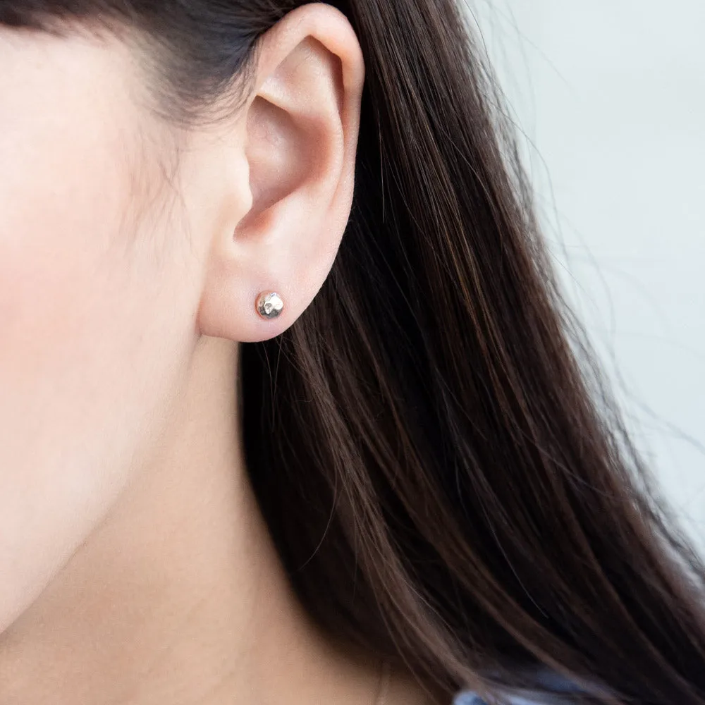 Pink Gold Tone Dimpled Dome Studs