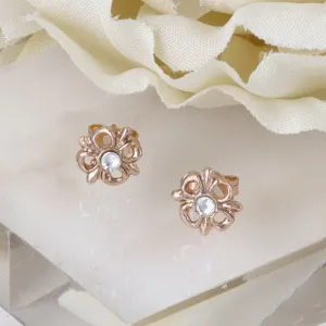 Pink Gold Tone Openwork Studs