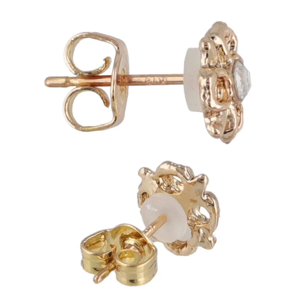 Pink Gold Tone Openwork Studs