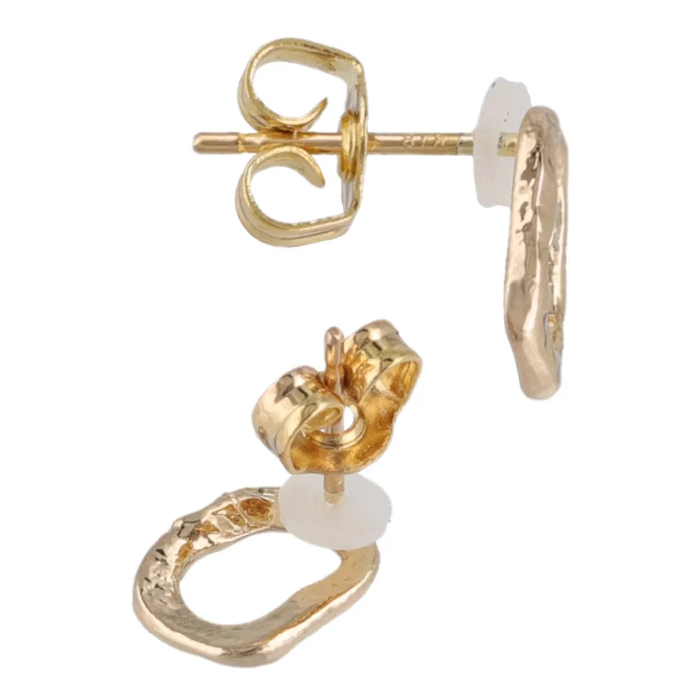 Pink Gold Tone Organic Circle Studs