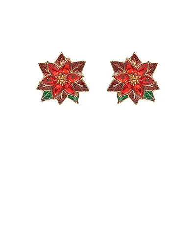 Poinsettia Flower Stud