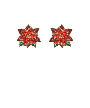 Poinsettia Flower Stud