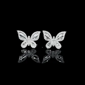 PREORDER | Butterfly Paved Deco Stud Diamond Earrings 14kt