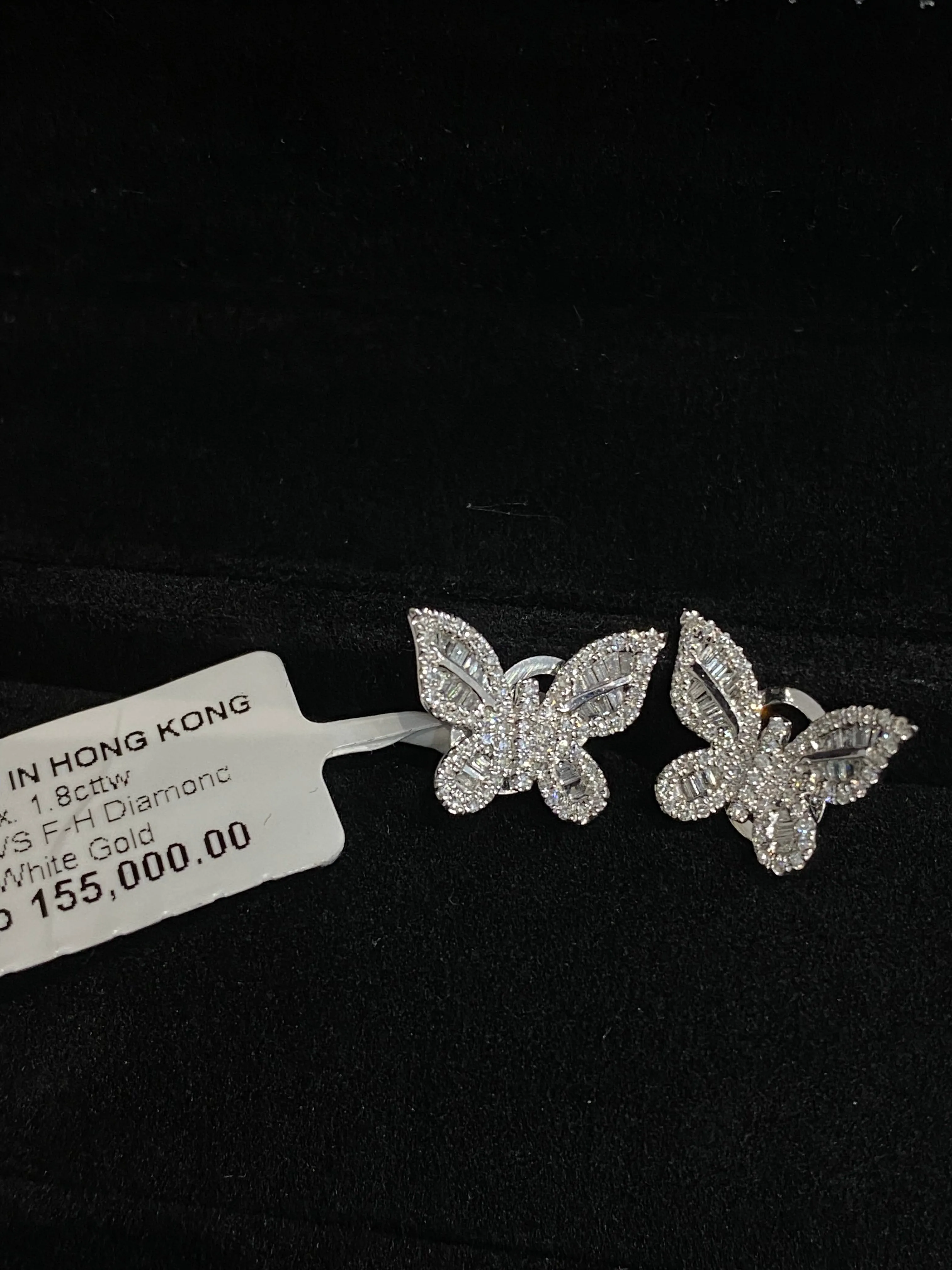 PREORDER | Butterfly Paved Deco Stud Diamond Earrings 14kt