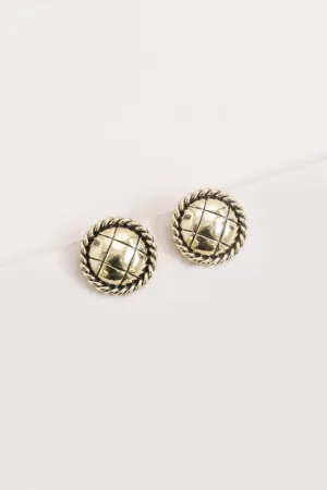 Preppy Classic Button Stud Earrings