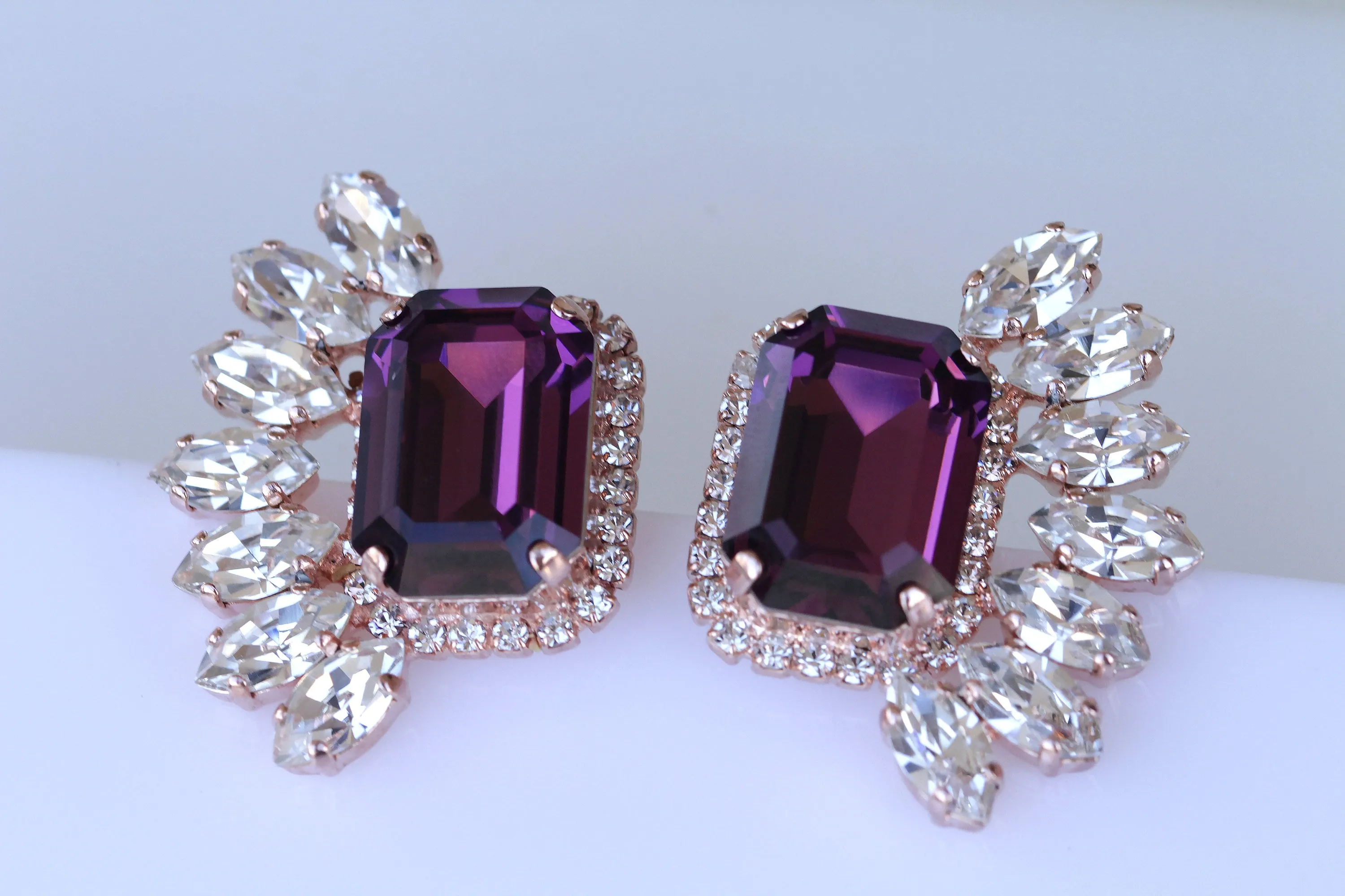 PURPLE WEDDING EARRINGS