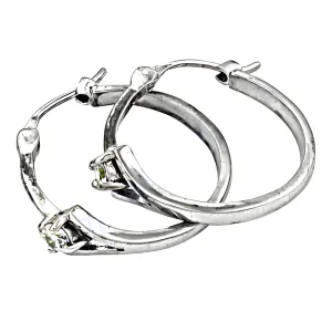 "925 Sterling Silver Chunky Hoop Earrings with Cubic Zircon – Bold and Elegant Design"