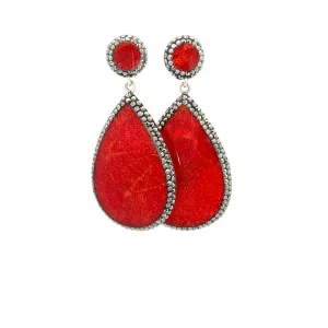 Red Gemstone Crystal Earring