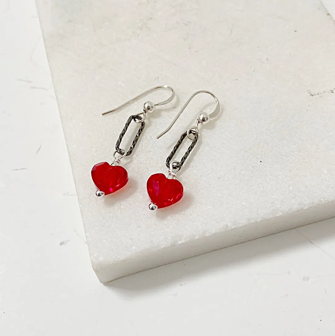 Red Heart Earrings-UNI-T