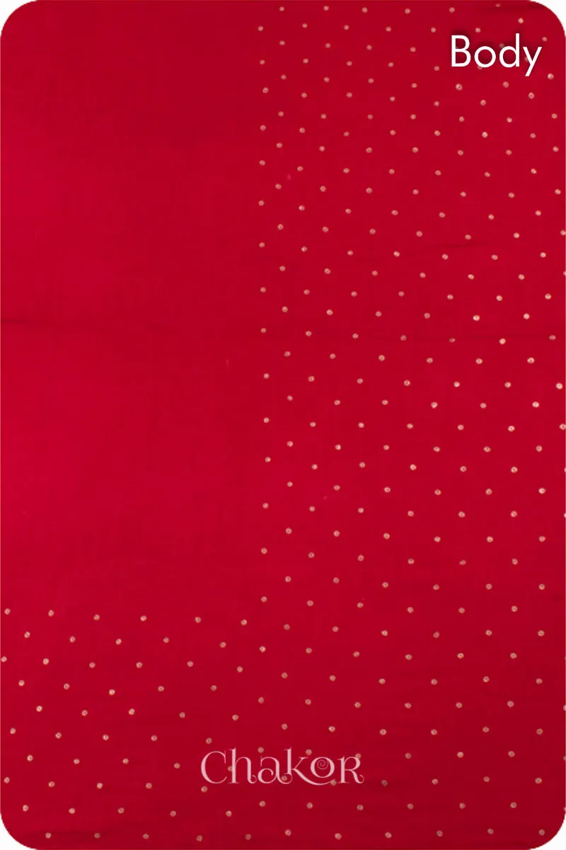 Red Indigo Bandhani Gaji Silk Saree