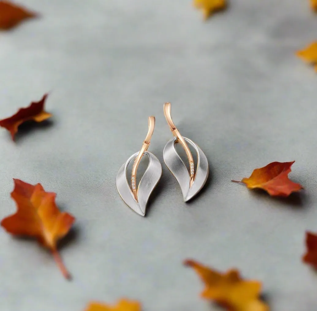 Satin Leaf Earrings