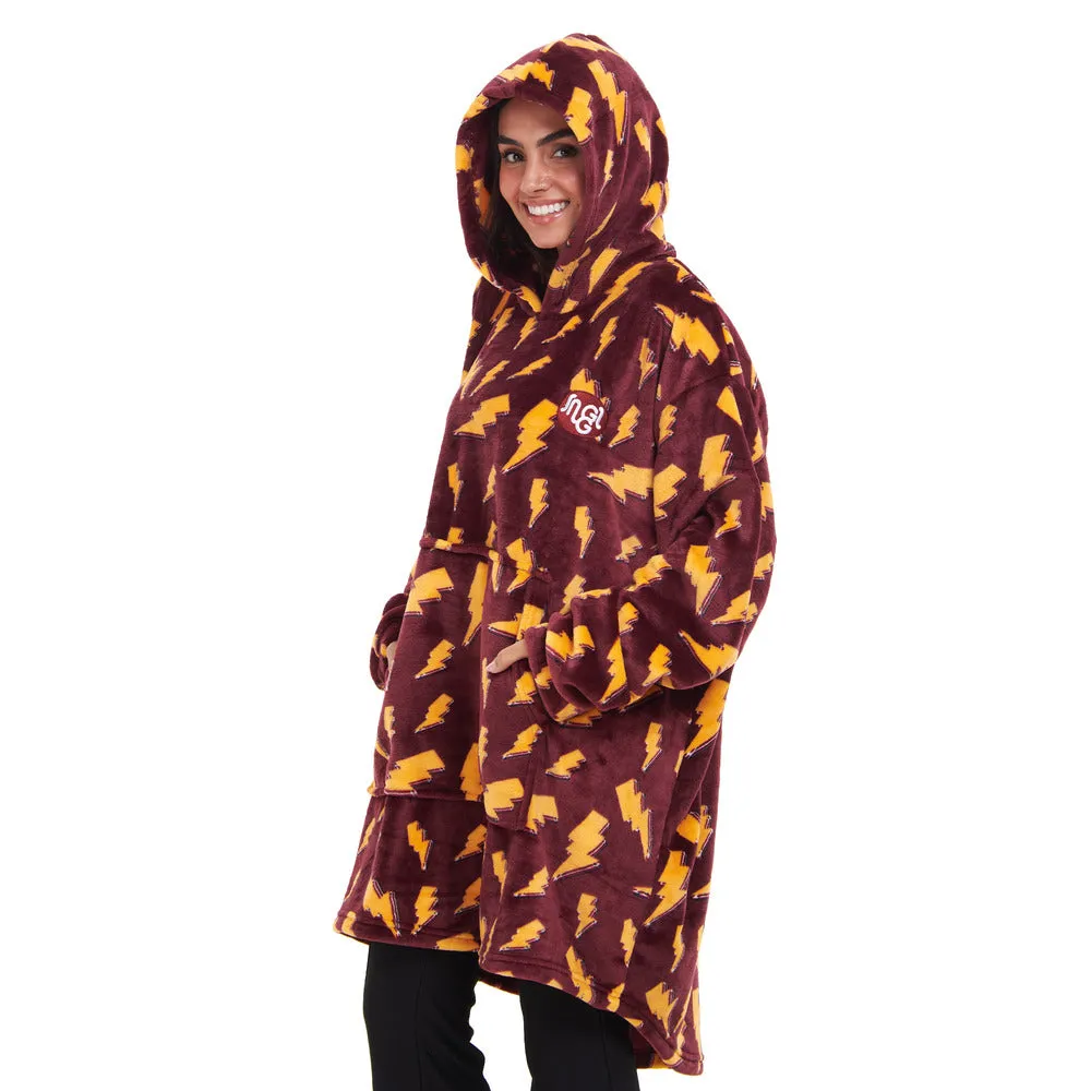 Snuggs Blanket Hoodie Dark Red Bolt