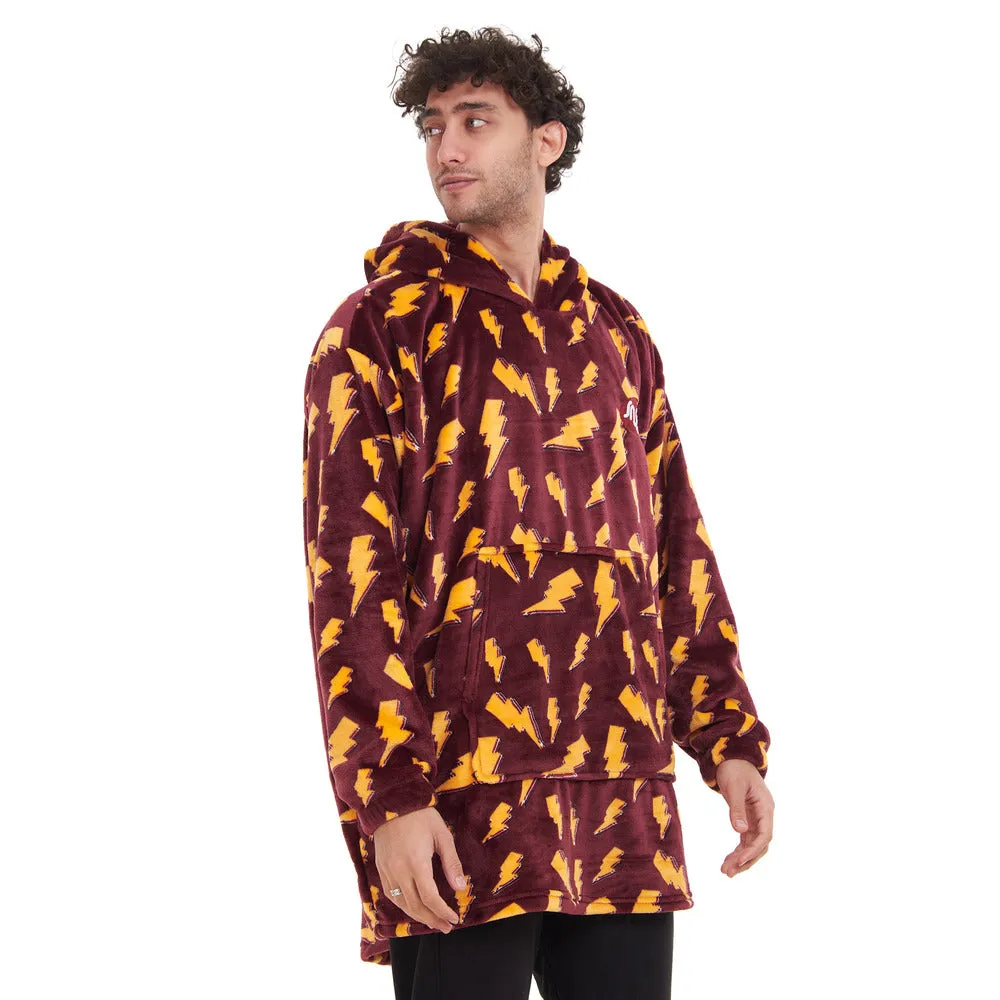 Snuggs Blanket Hoodie Dark Red Bolt
