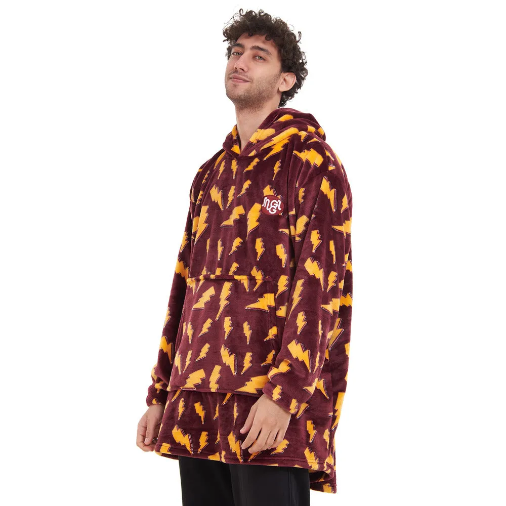 Snuggs Blanket Hoodie Dark Red Bolt