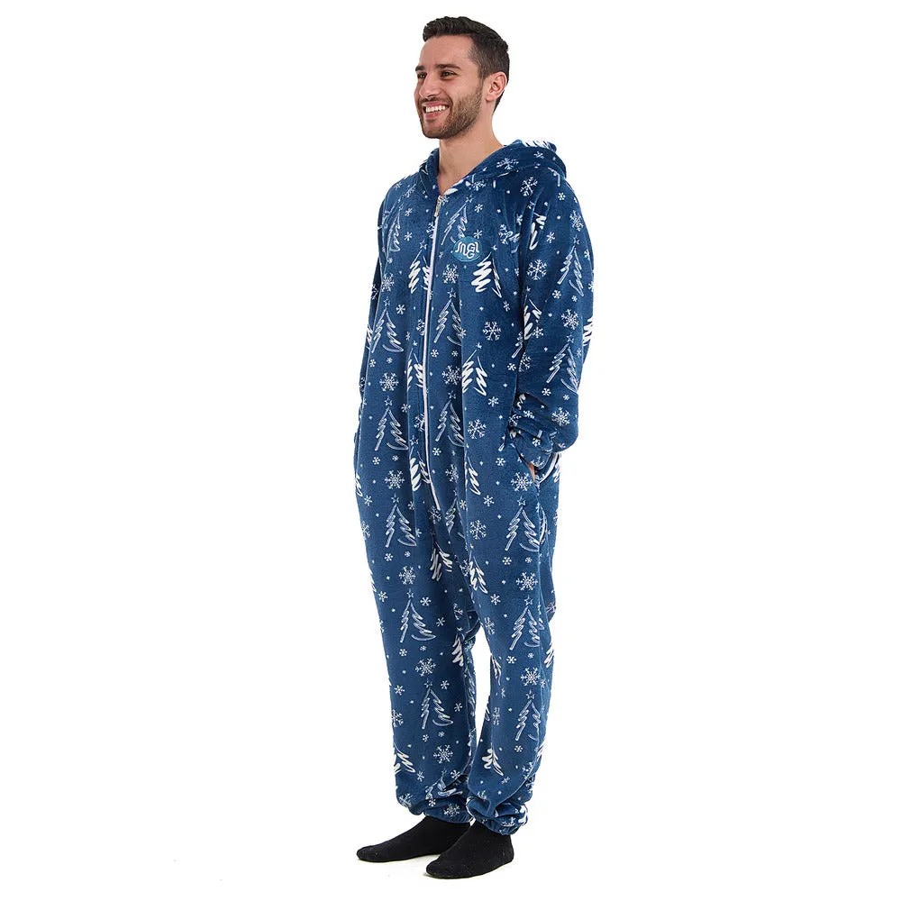 Snuggs Blanket Onesie Blue Christmas Tree