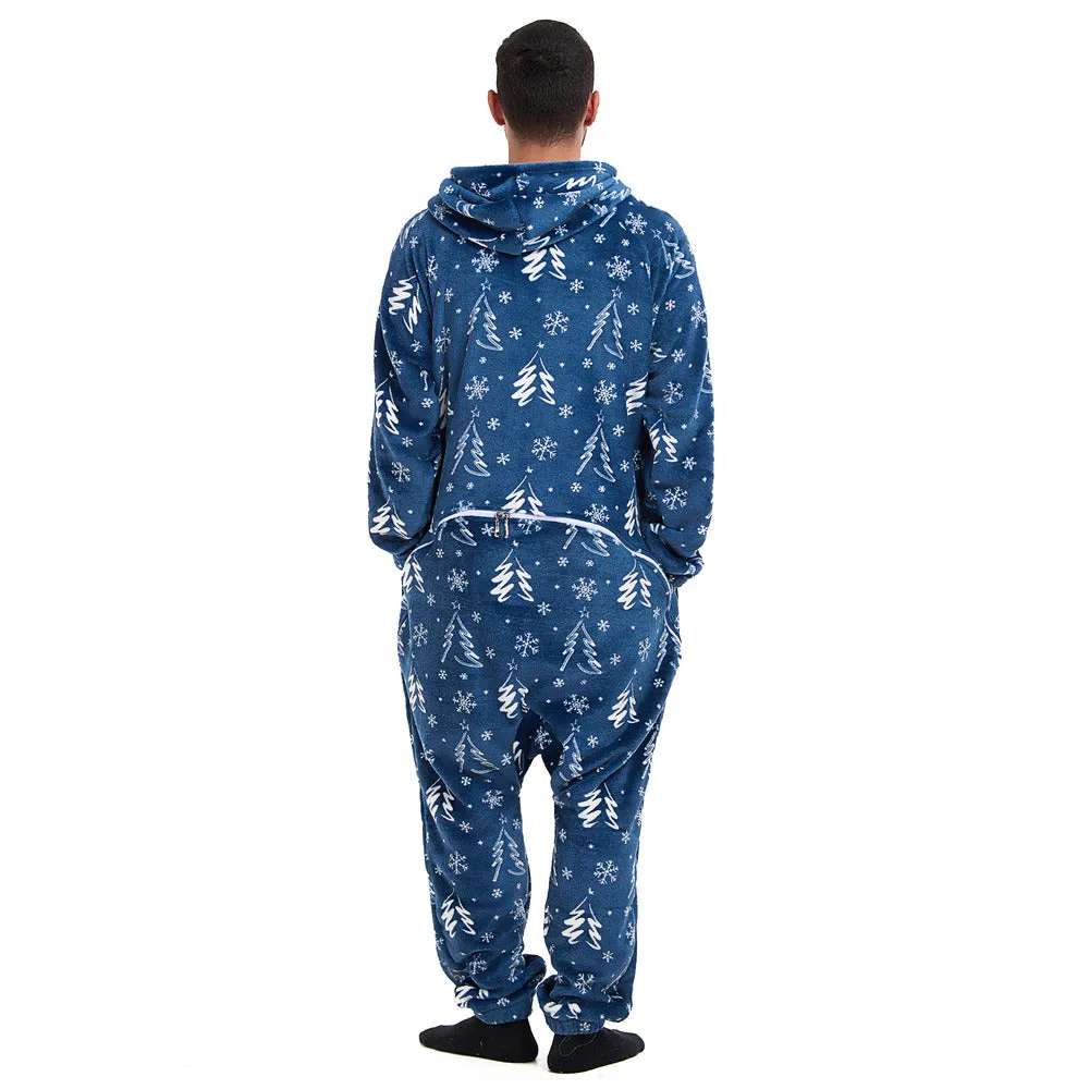 Snuggs Blanket Onesie Blue Christmas Tree