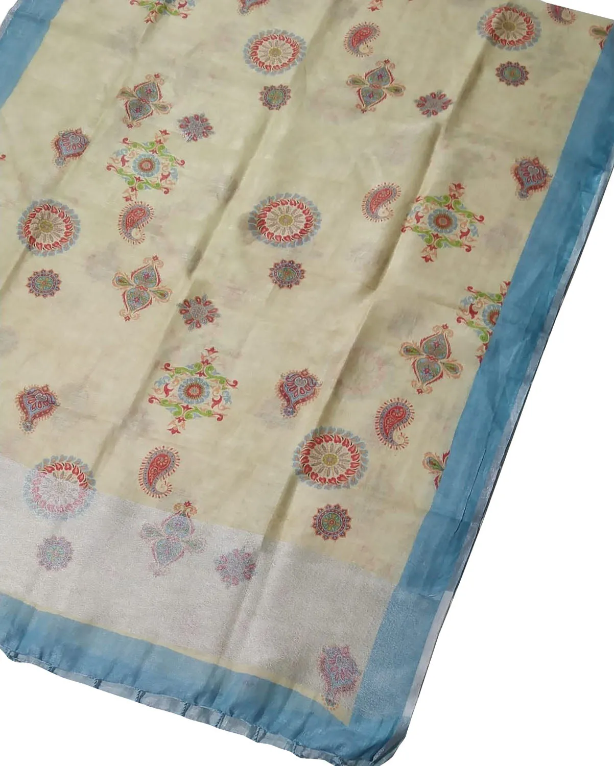 Soft Pastel Linen Dupatta with Digital Print