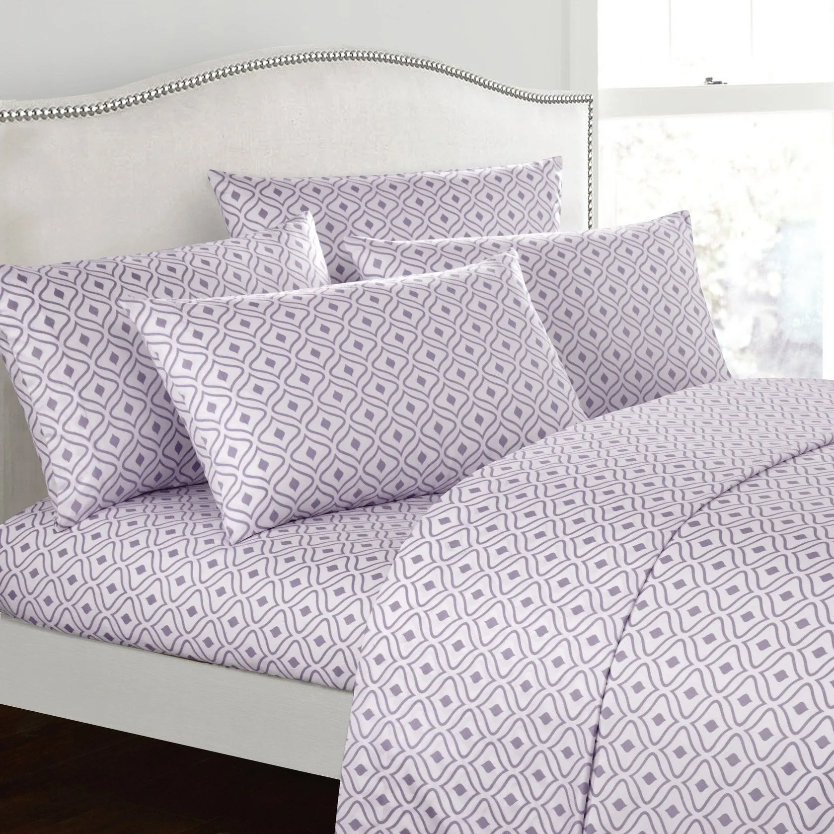 Soft Two-Tone Diamond Print Deep Pocket Sheet Sets