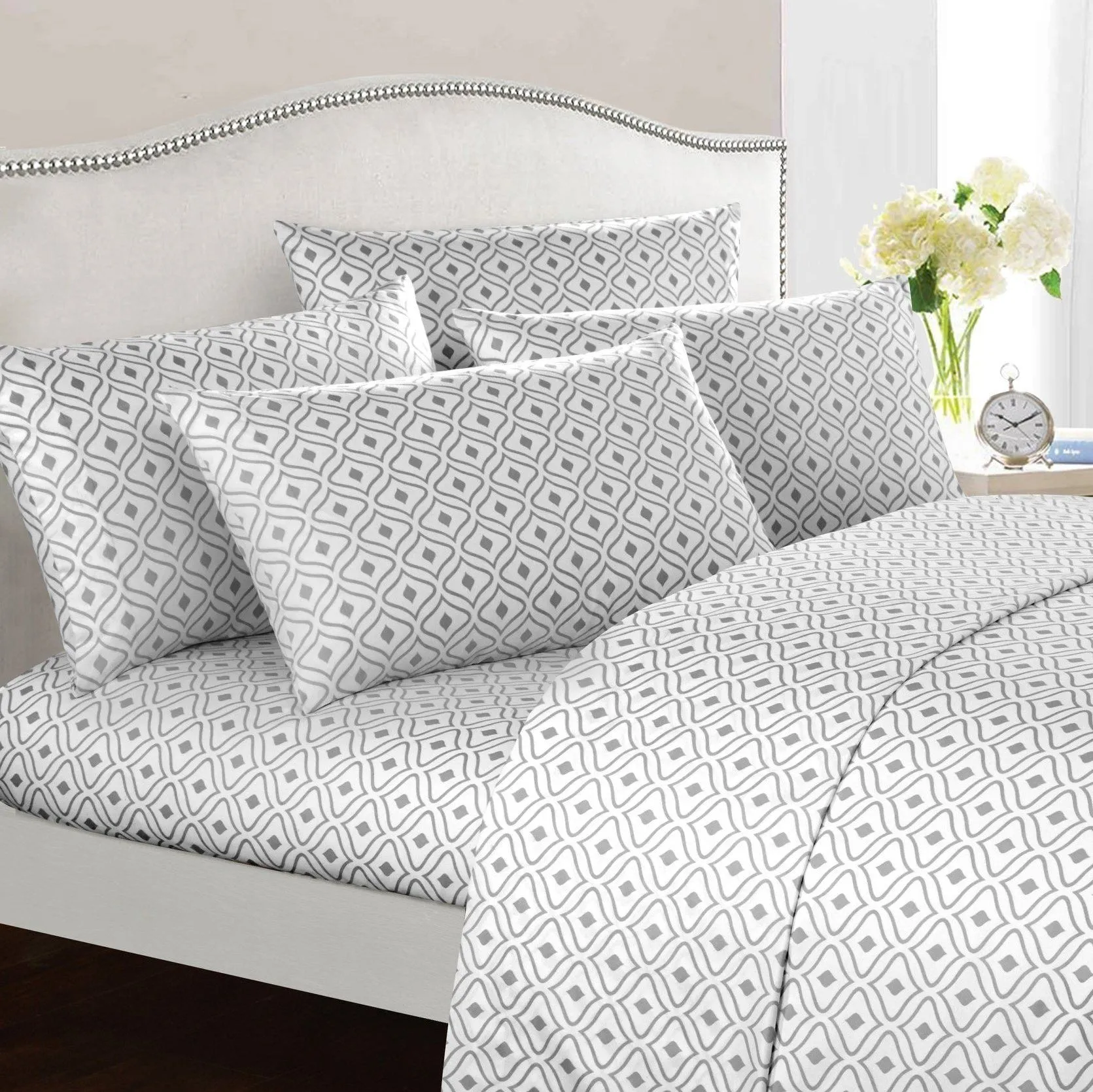 Soft Two-Tone Diamond Print Deep Pocket Sheet Sets