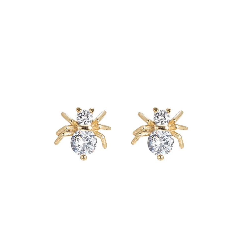 Sterling Silver Spider Stud Earrings