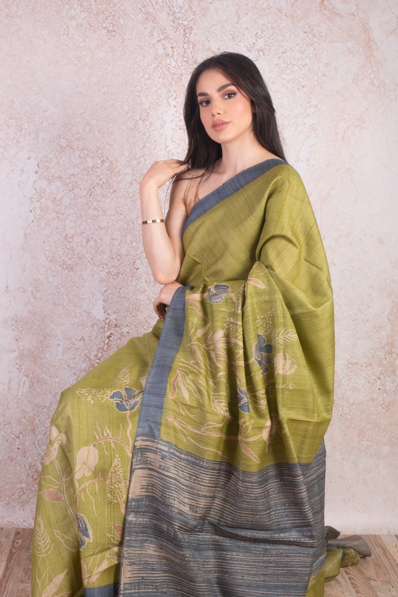 Tassar print saree B9_13