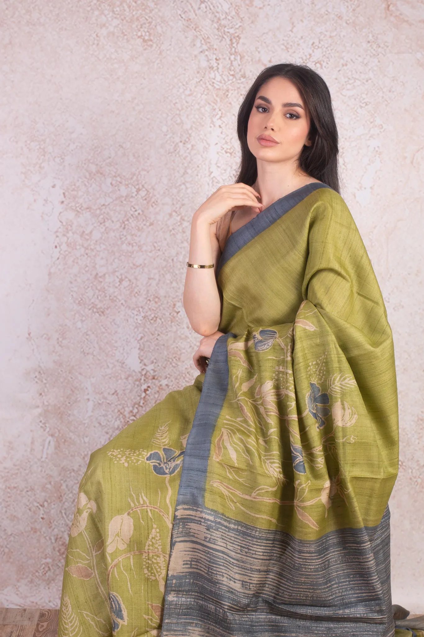 Tassar print saree B9_13