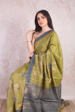 Tassar print saree B9_13