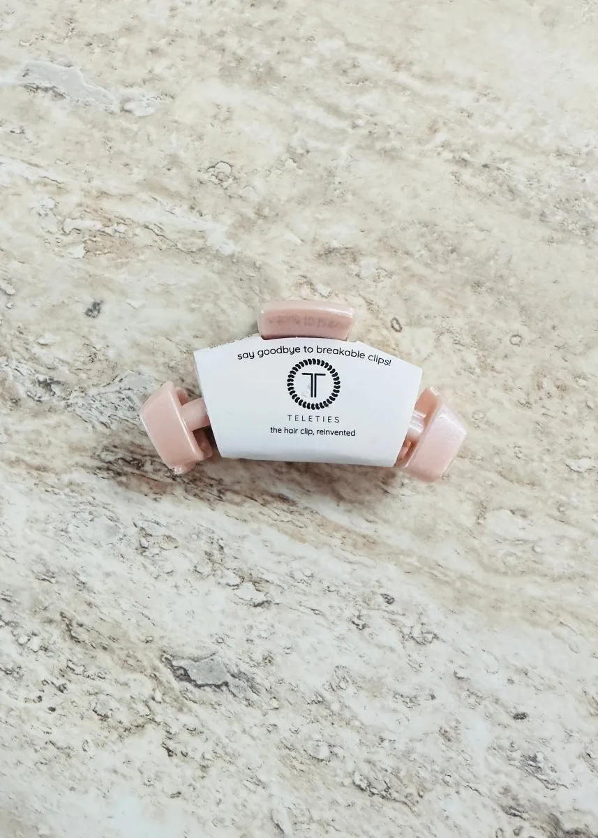 Tiny Hair Clip | Classic | Teleties | Pearly Pink