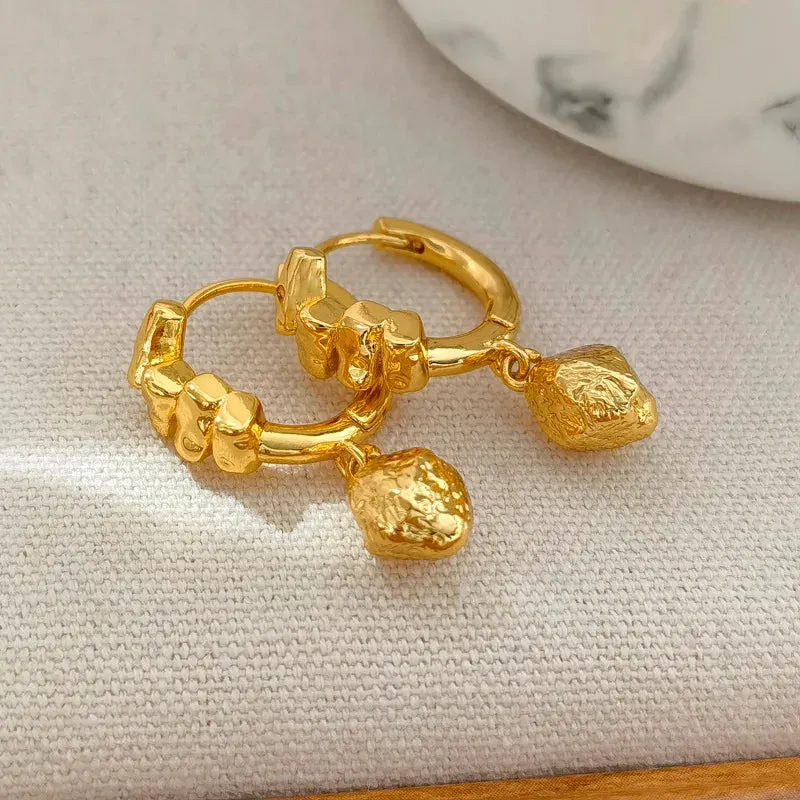 VAIGE Geometric Gold Drop Earrings