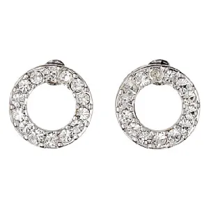 VICTORIA crystal halo earrings silver-plated