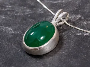 Vintage Emerald Necklace - Green Bezel Pendant - Emerald Statement Necklace