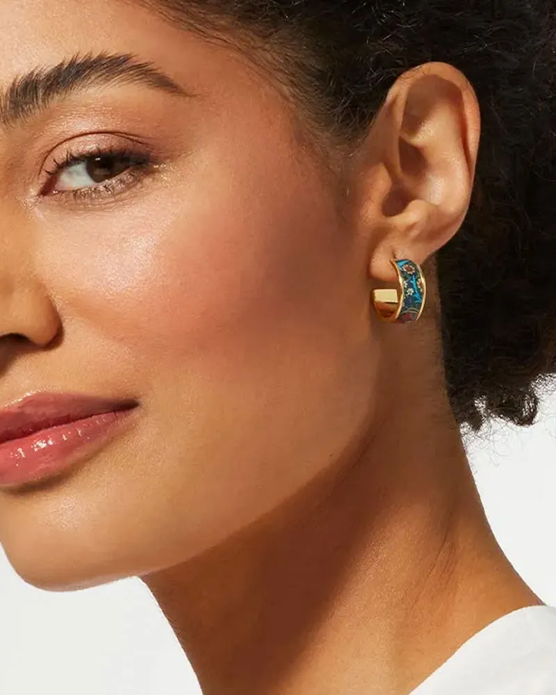 William Morris Blackthorn Enamel Earrings
