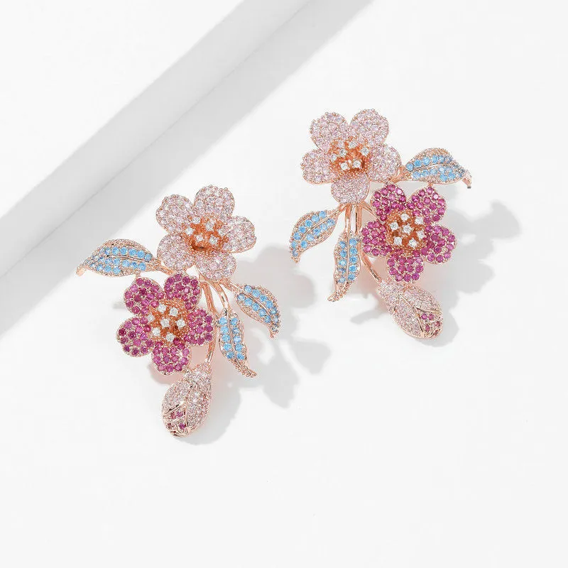 Willma "Flower Whispers Blue Edge" Earrings