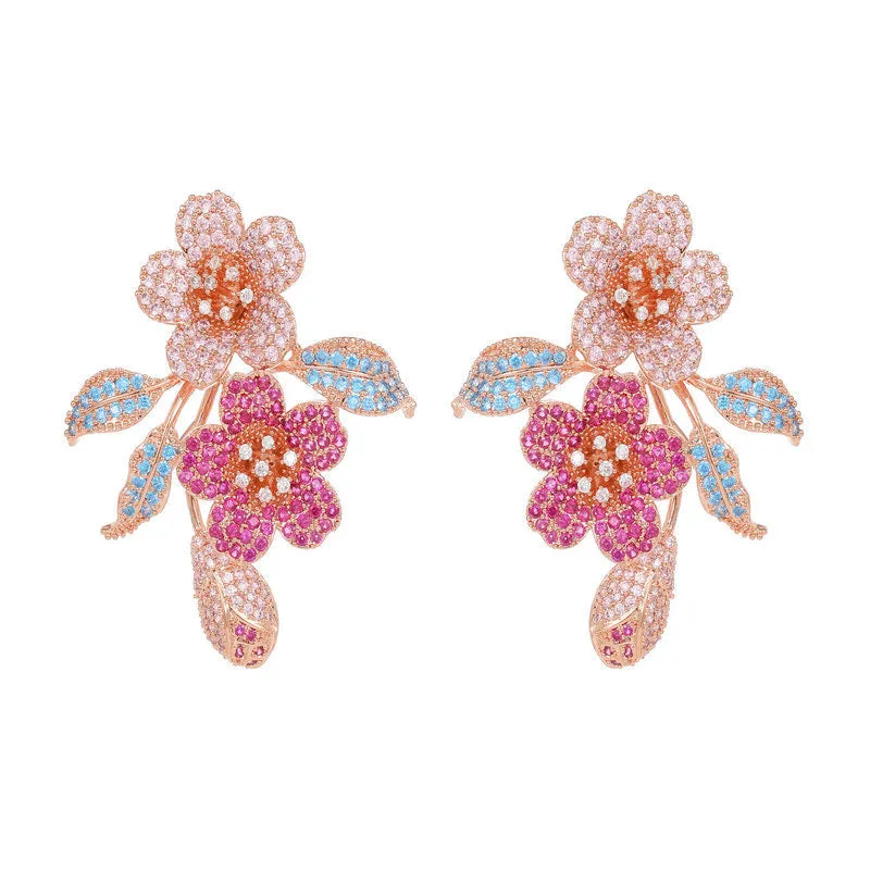 Willma "Flower Whispers Blue Edge" Earrings